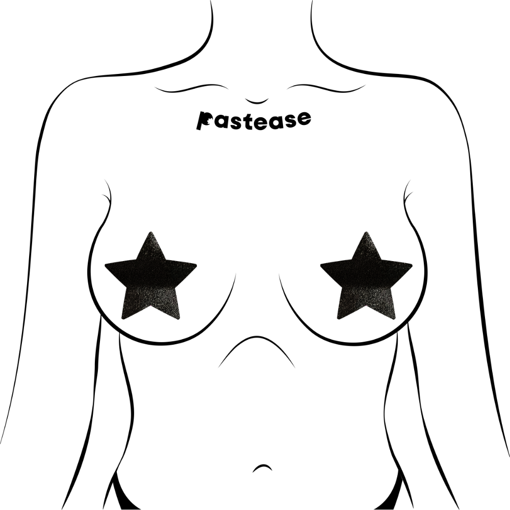 5-Pack: Star: Liquid Black Star Nipple Pasties by Pastease® o/s