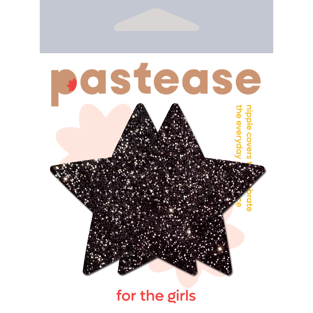 5-Pack: Star: Sparkle Black Star Nipple Pasties by Pastease® o/s