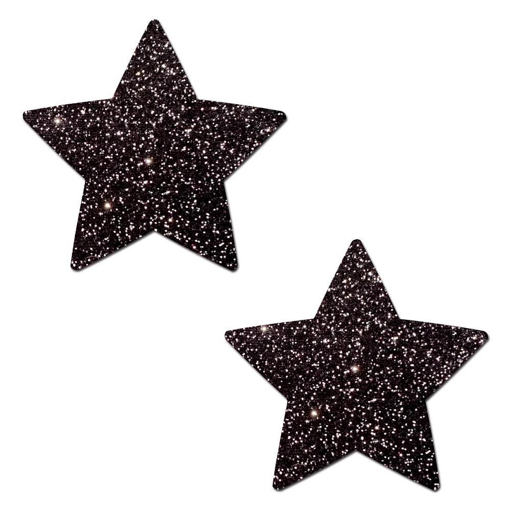 5-Pack: Star: Sparkle Black Star Nipple Pasties by Pastease® o/s