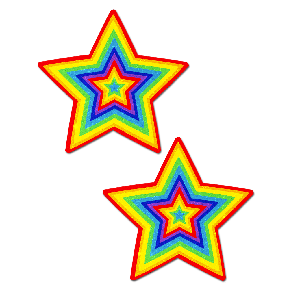 5-Pack: Star: Velvet Rainbow Pumping Nipple Pasties by Pastease® o/s