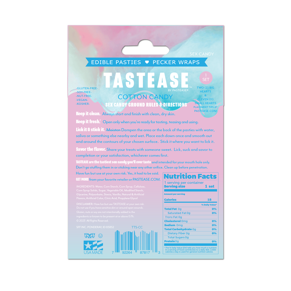 5 Pack: Tastease: Edible Pasties & Pecker Wraps in Cotton Candy by Pastease®