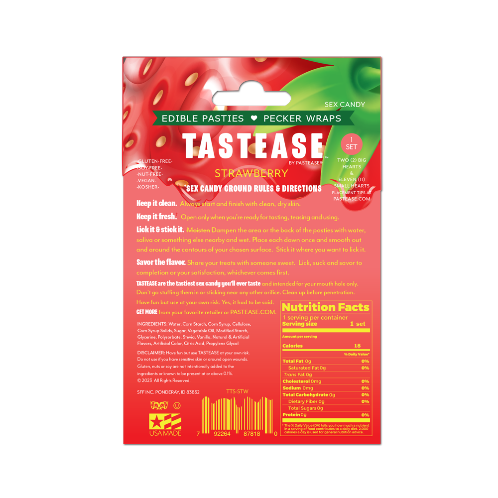 5 Pack: Tastease: Edible Pasties & Pecker Wraps Strawberry Candy by Pastease®