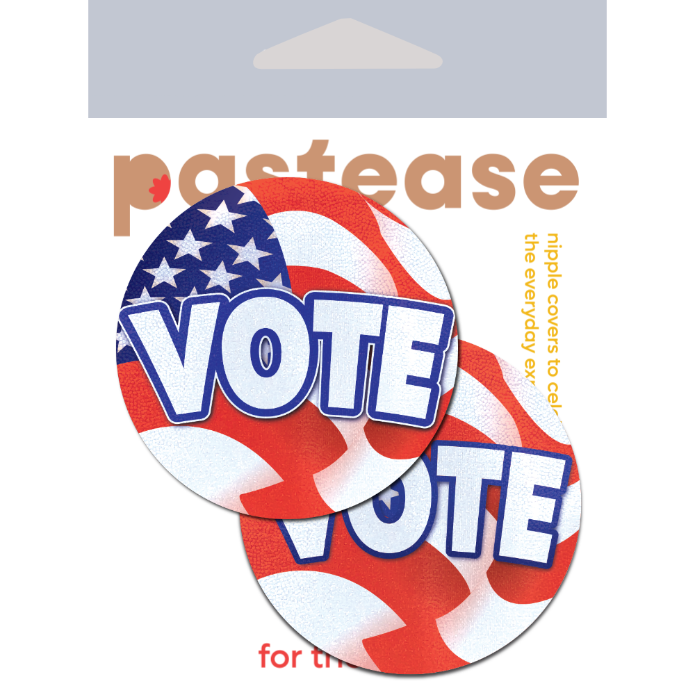 5-Pack: Vote: Patriotic USA American Vote Nipple Pasties by Pastease® o/s